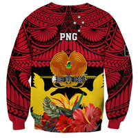 Papua New Guinea Sweatshirt Bird Of Paradise Mix Polynesian Pattern LT01 - Polynesian Pride