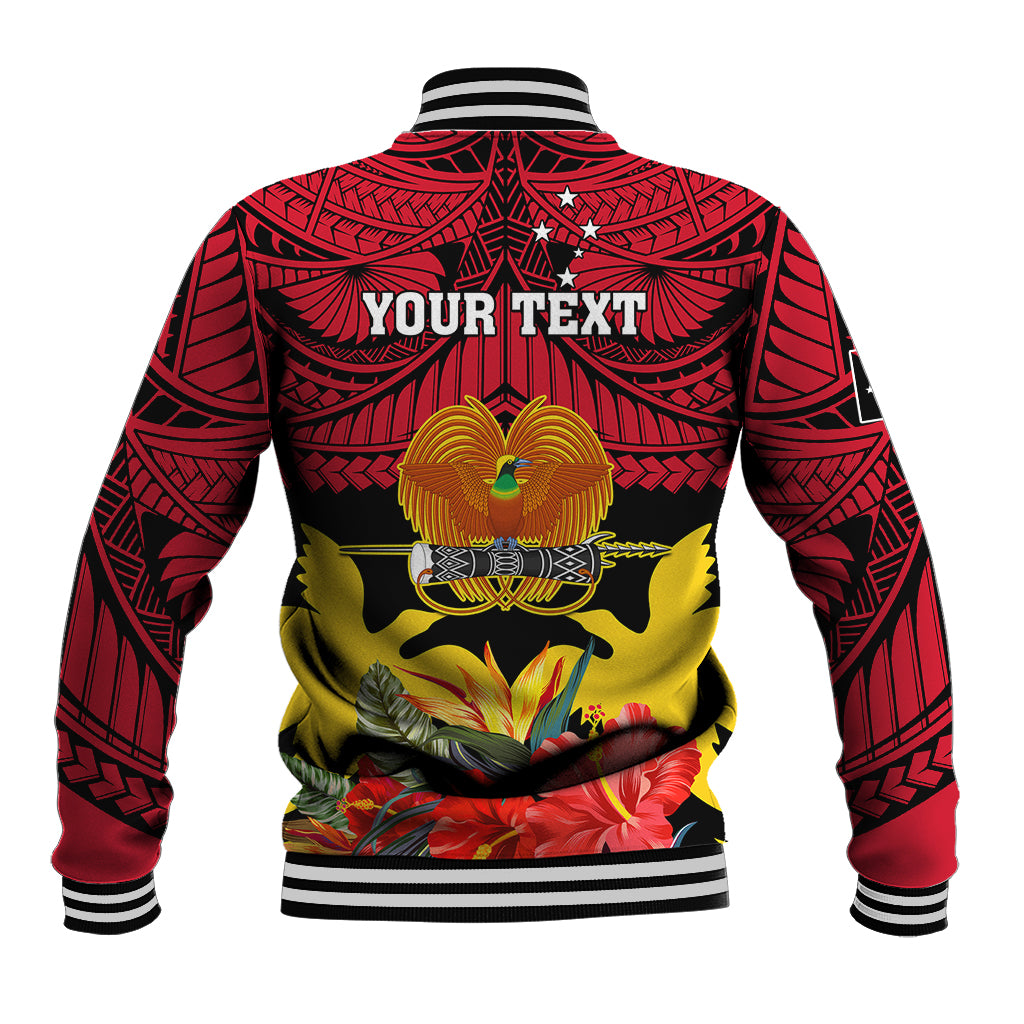 Personalised Papua New Guinea Baseball Jacket Bird Of Paradise Mix Polynesian Pattern LT01 - Polynesian Pride