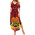 Personalised Papua New Guinea Summer Maxi Dress Bird Of Paradise Mix Polynesian Pattern LT01 Women Red - Polynesian Pride