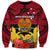 Personalised Papua New Guinea Sweatshirt Bird Of Paradise Mix Polynesian Pattern LT01 Unisex Red - Polynesian Pride