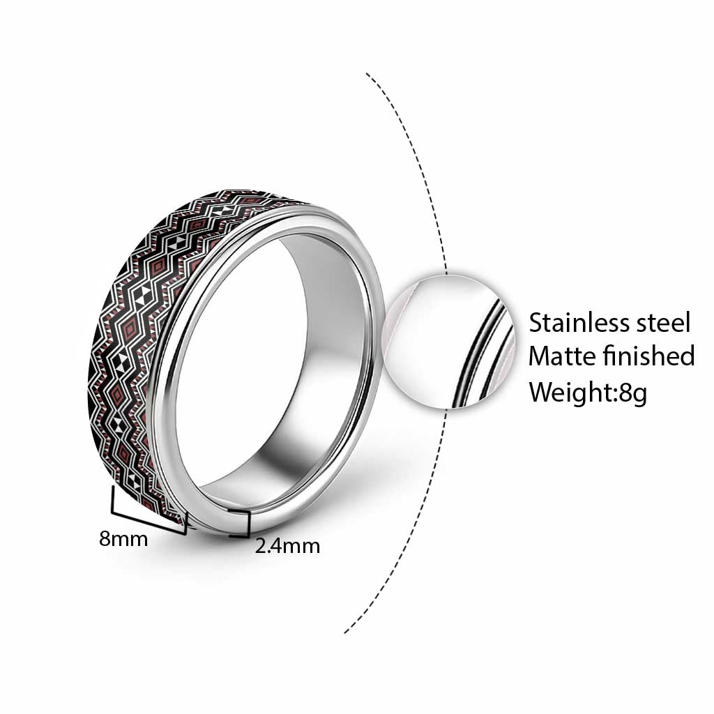 Aotearoa Brown Taniko Pattern Special Classic Ring - Polynesian Pride