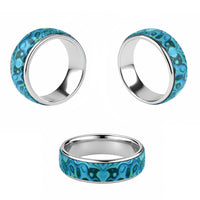 Turquoise Paua Shell Pattern Unique Classic Ring - Polynesian Pride