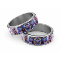 Purple Pastel Paua Shell Pattern Unique Classic Ring - Polynesian Pride
