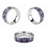 Purple Pastel Paua Shell Pattern Unique Classic Ring - Polynesian Pride