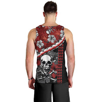 Hawaii Halloween Men Tank Top Hibiscus Skull Kakau Pattern LT01 - Polynesian Pride