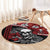 Hawaii Halloween Round Carpet Hibiscus Skull Kakau Pattern LT01 - Polynesian Pride