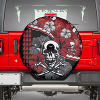 Hawaii Halloween Spare Tire Cover Hibiscus Skull Kakau Pattern LT01 - Polynesian Pride