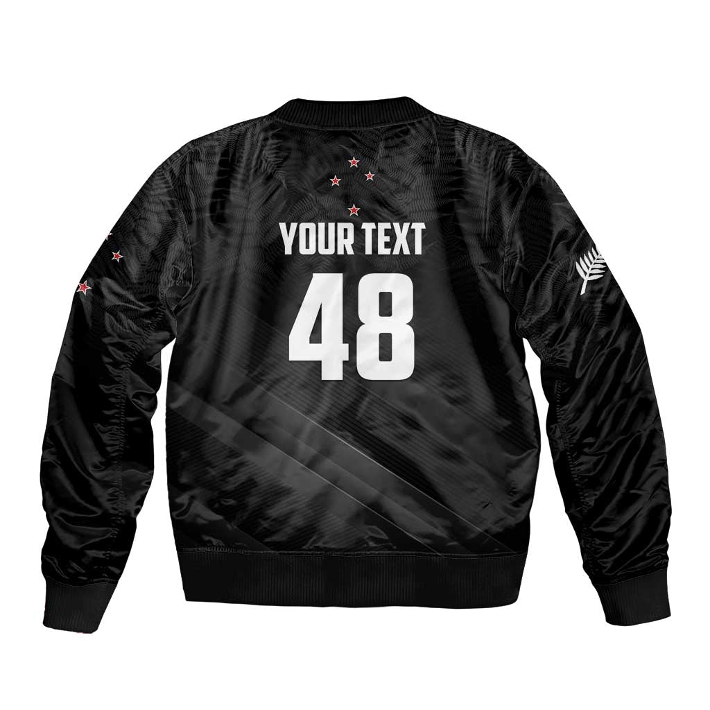 Custom New Zealand Cricket Bomber Jacket Aotearoa Black Cap Come On LT01 - Polynesian Pride