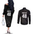 Custom New Zealand Cricket Couples Matching Off The Shoulder Long Sleeve Dress and Long Sleeve Button Shirt Aotearoa Black Cap Come On