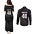 Custom New Zealand Cricket Couples Matching Puletasi and Long Sleeve Button Shirt Aotearoa Black Cap Come On