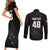 Custom New Zealand Cricket Couples Matching Short Sleeve Bodycon Dress and Long Sleeve Button Shirt Aotearoa Black Cap Come On