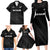 Custom New Zealand Cricket Family Matching Long Sleeve Bodycon Dress and Hawaiian Shirt Aotearoa Black Cap Come On