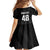 Custom New Zealand Cricket Family Matching Off The Shoulder Long Sleeve Dress and Hawaiian Shirt Aotearoa Black Cap Come On