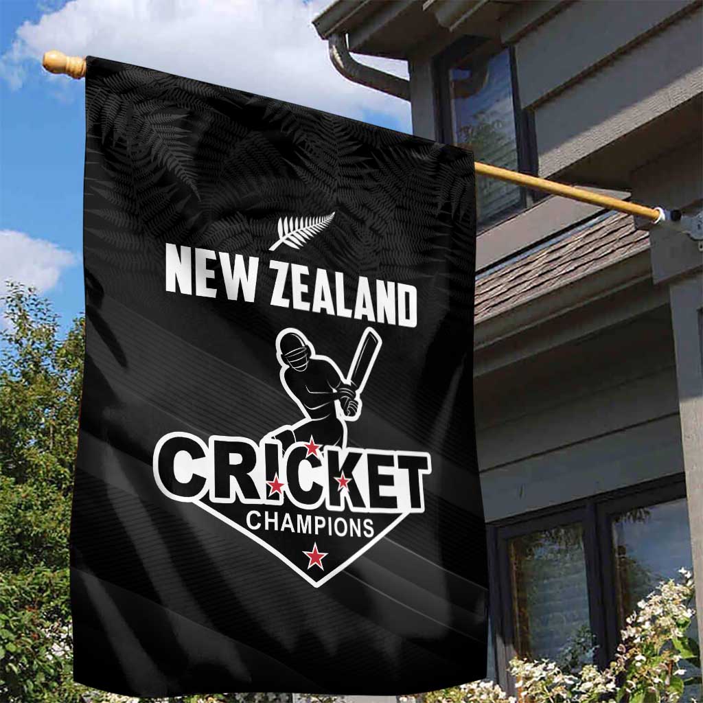 New Zealand Cricket Garden Flag Aotearoa Black Cap Come On
