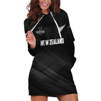 Custom New Zealand Cricket Hoodie Dress Aotearoa Black Cap Come On LT01 Black - Polynesian Pride