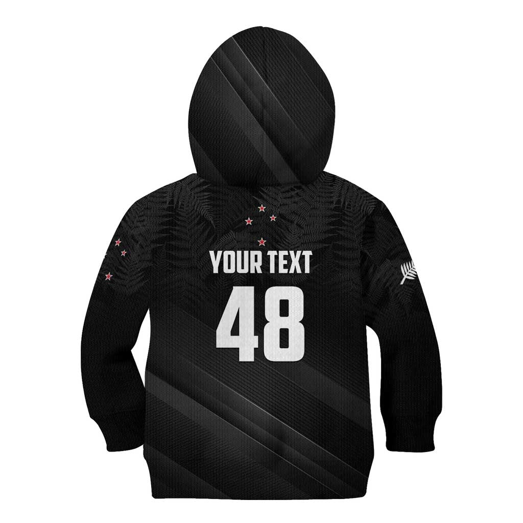 Custom New Zealand Cricket Kid Hoodie Aotearoa Black Cap Come On