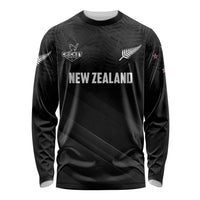 Custom New Zealand Cricket Long Sleeve Shirt Aotearoa Black Cap Come On