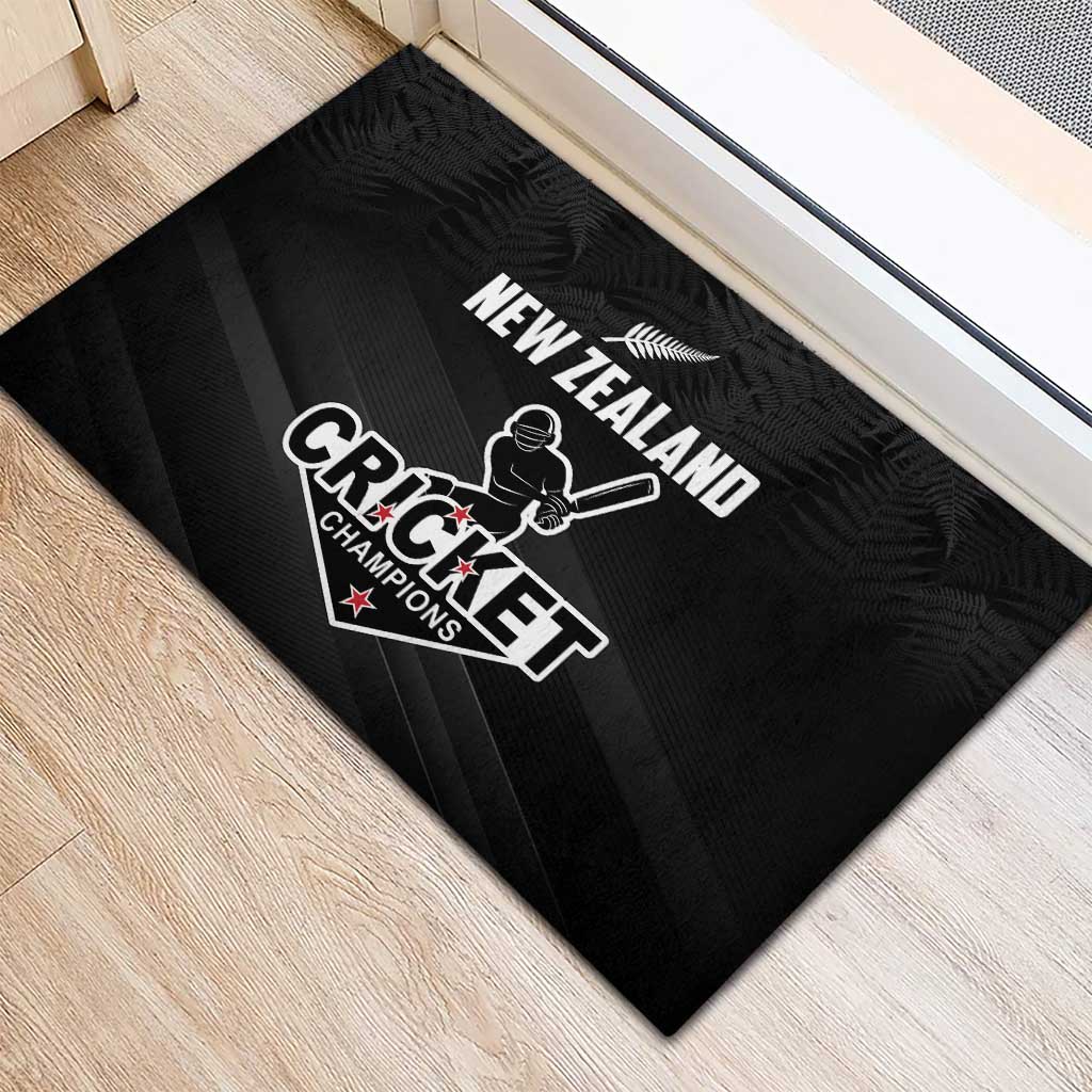 New Zealand Cricket Rubber Doormat Aotearoa Black Cap Come On