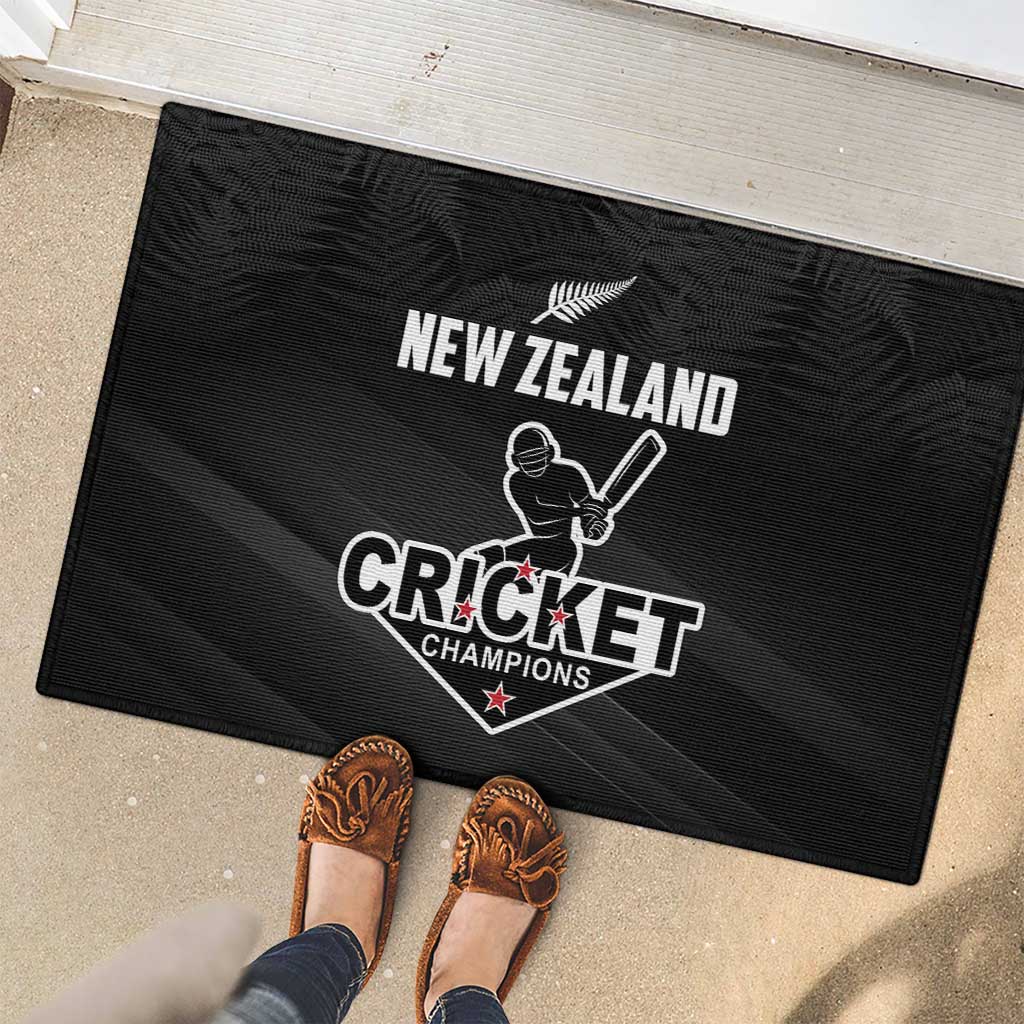 New Zealand Cricket Rubber Doormat Aotearoa Black Cap Come On