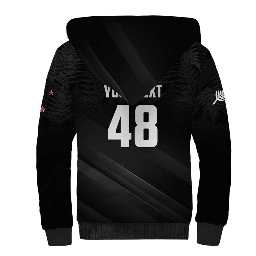 Custom New Zealand Cricket Sherpa Hoodie Aotearoa Black Cap Come On LT01 - Polynesian Pride