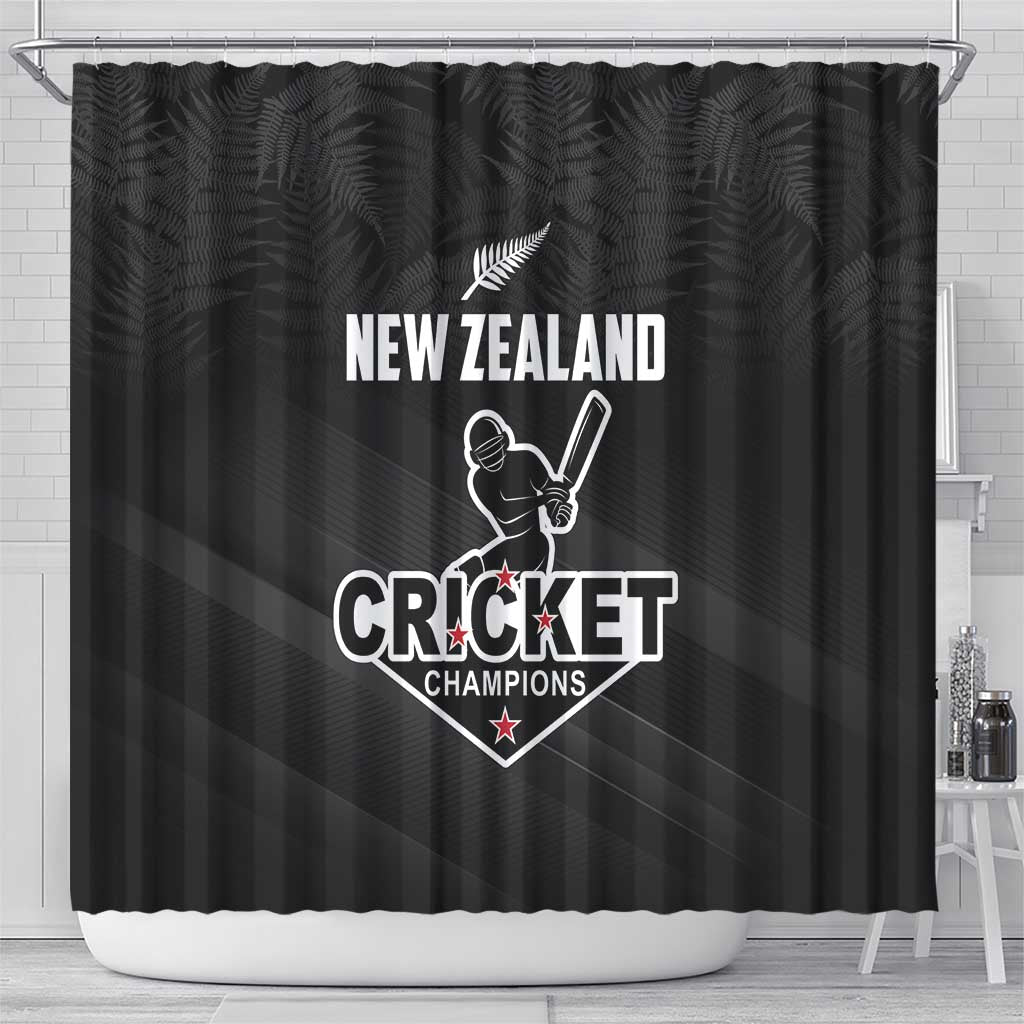 New Zealand Cricket Shower Curtain Aotearoa Black Cap Come On LT01 - Polynesian Pride