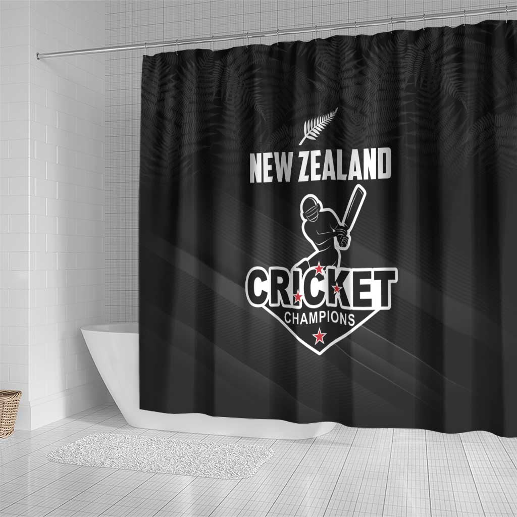 New Zealand Cricket Shower Curtain Aotearoa Black Cap Come On LT01 - Polynesian Pride