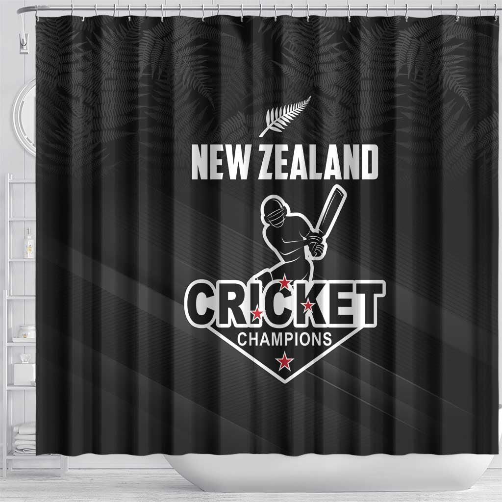 New Zealand Cricket Shower Curtain Aotearoa Black Cap Come On LT01 - Polynesian Pride