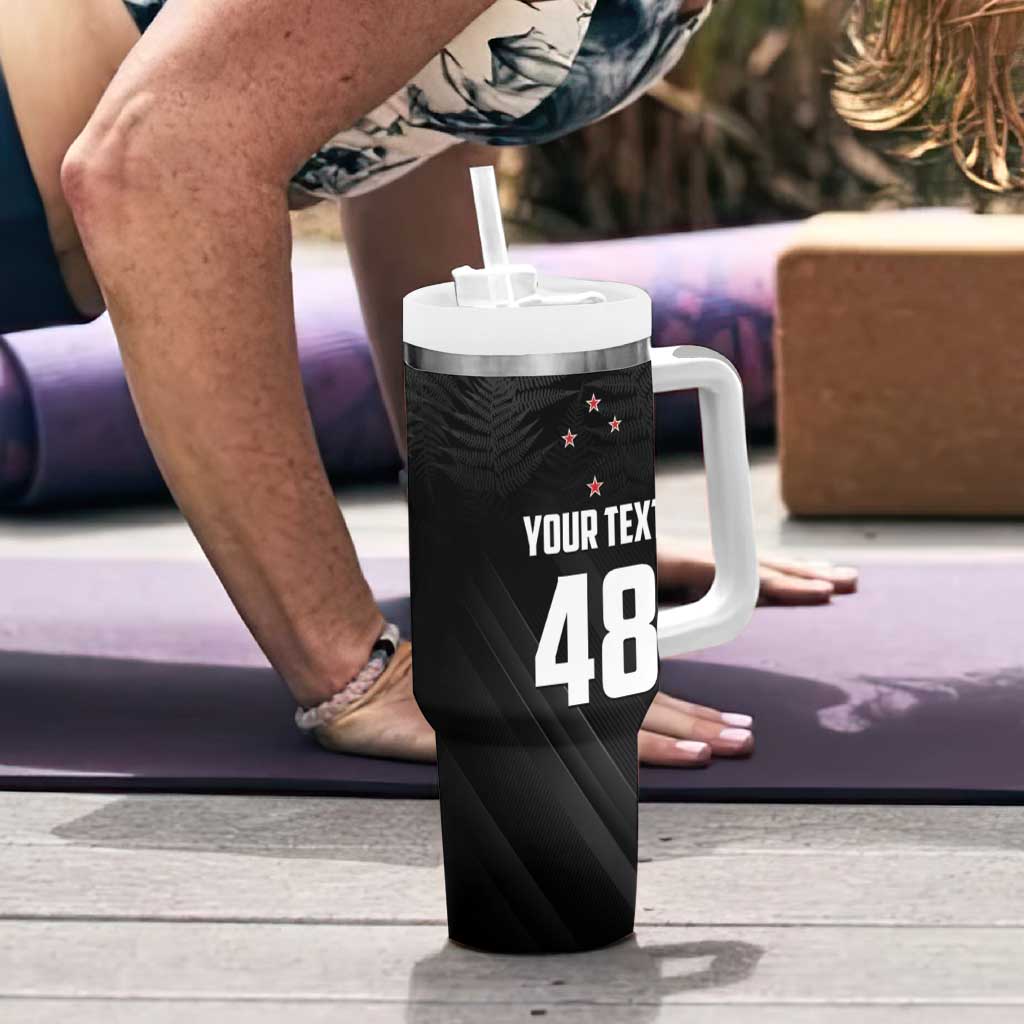 Custom New Zealand Cricket Tumbler With Handle Aotearoa Black Cap Come On