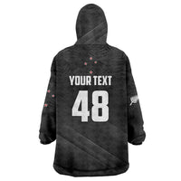 Custom New Zealand Cricket Wearable Blanket Hoodie Aotearoa Black Cap Come On LT01 - Polynesian Pride