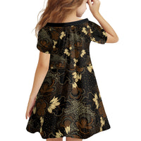 Javanese Batik Semen Family Matching Long Sleeve Bodycon Dress and Hawaiian Shirt Indonesian Traditional Pattern