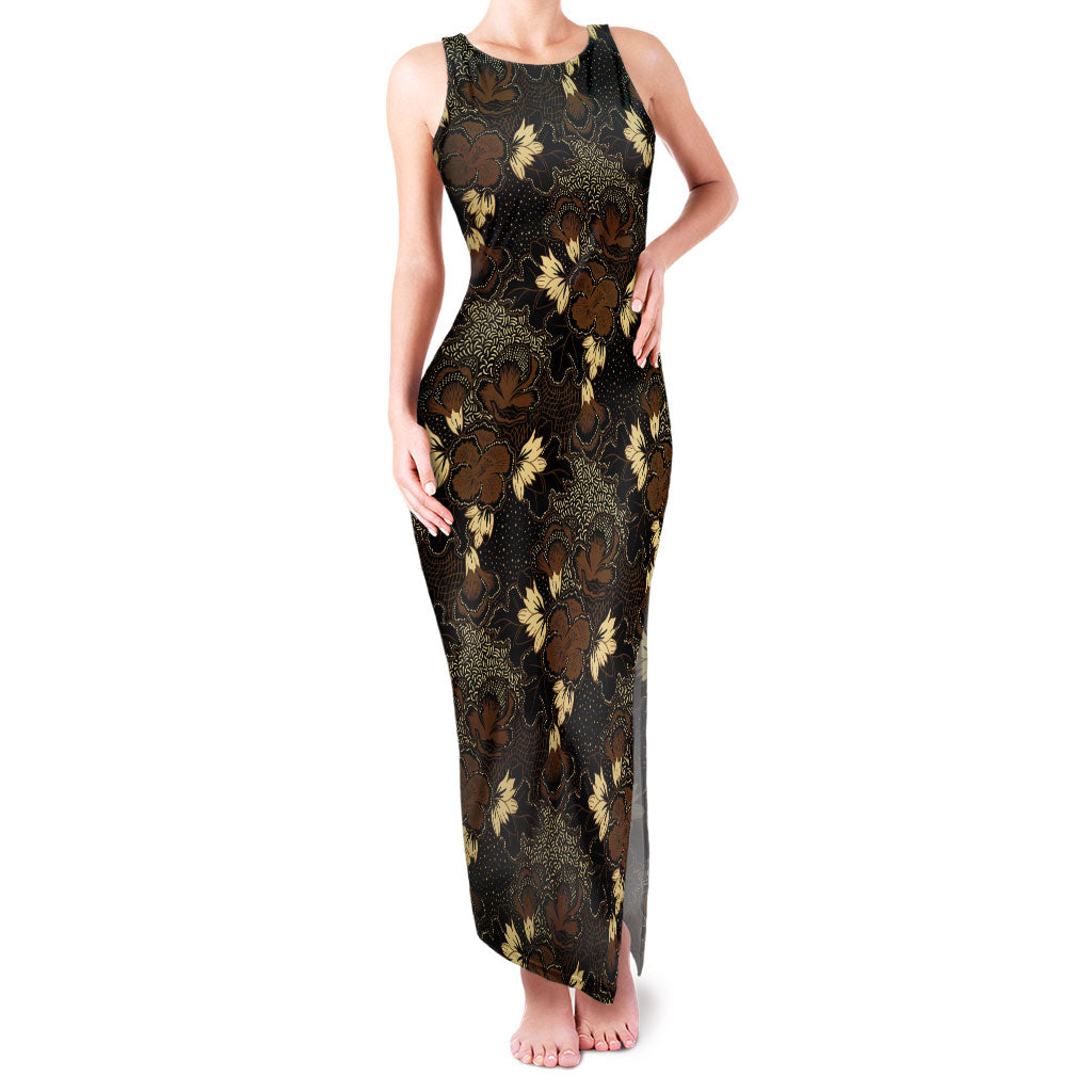 Javanese Batik Semen Family Matching Tank Maxi Dress and Hawaiian Shirt Indonesian Traditional Pattern