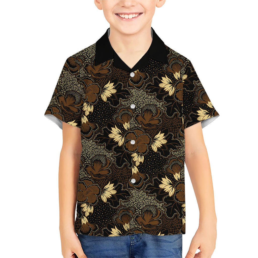 Javanese Batik Semen Kid Hawaiian Shirt Indonesian Traditional Pattern