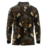 Javanese Batik Semen Long Sleeve Polo Shirt Indonesian Traditional Pattern