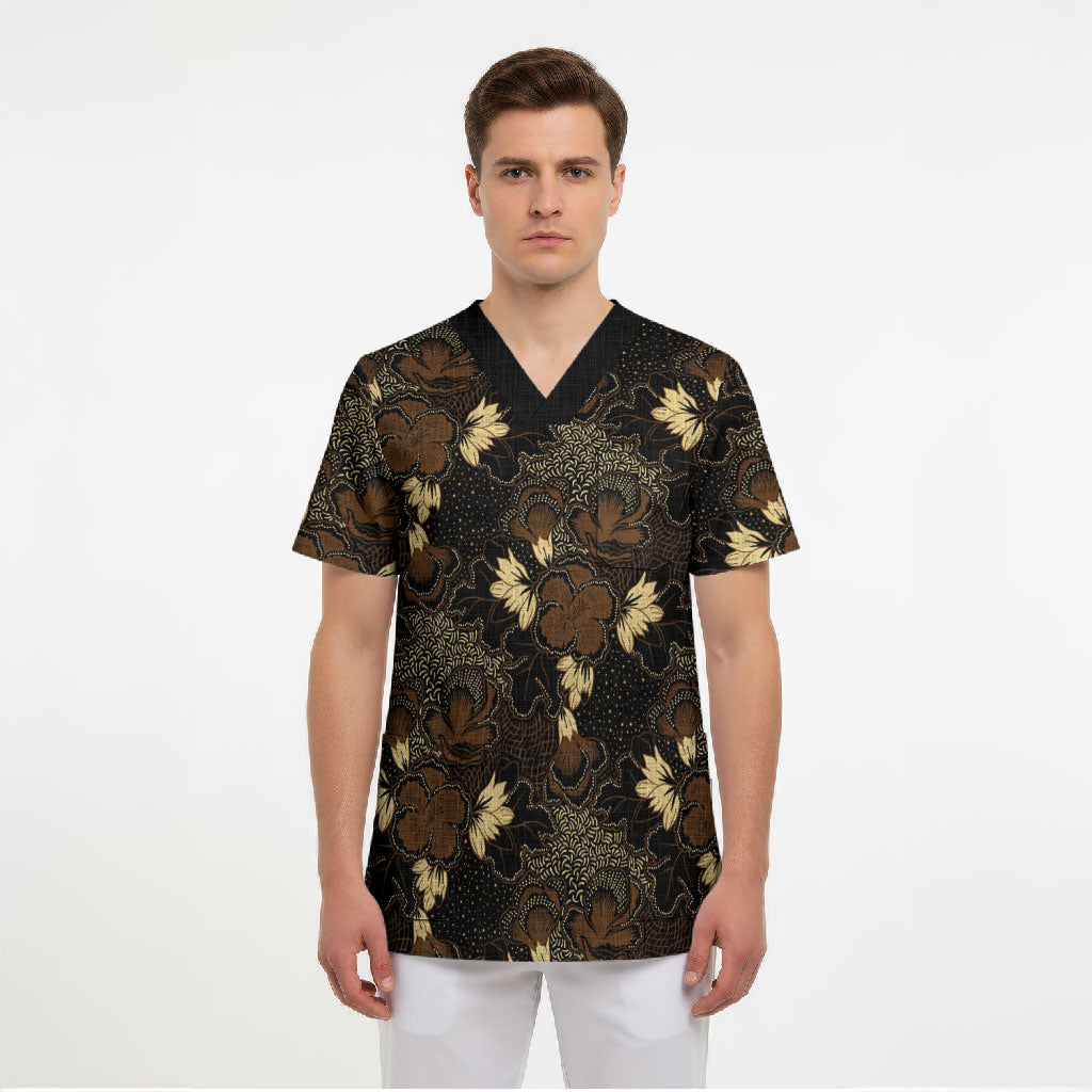 Javanese Batik Semen Scrub Top Indonesian Traditional Pattern