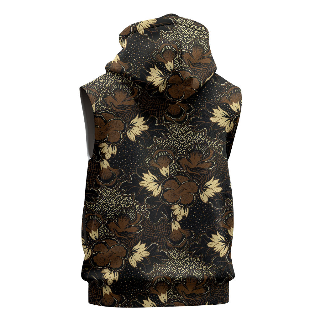 Javanese Batik Semen Sleeveless Hoodie Indonesian Traditional Pattern