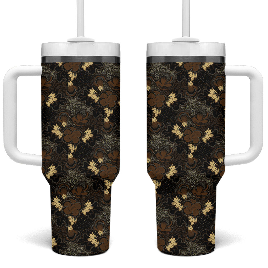 Javanese Batik Semen Tumbler With Handle Indonesian Traditional Pattern