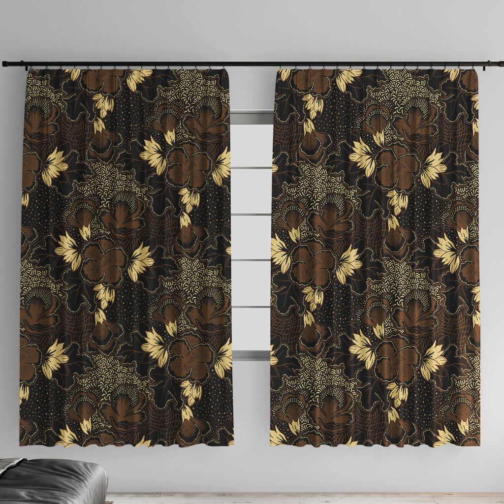 Javanese Batik Semen Window Curtain Indonesian Traditional Pattern