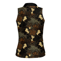 Javanese Batik Semen Women Sleeveless Polo Shirt Indonesian Traditional Pattern