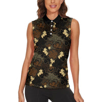 Javanese Batik Semen Women Sleeveless Polo Shirt Indonesian Traditional Pattern
