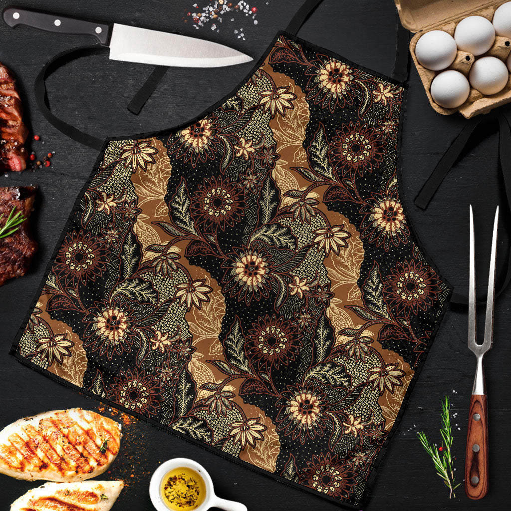 Batik Pedalaman Semen Lereng Style Apron Indonesian Traditional Pattern LT01 Black - Polynesian Pride