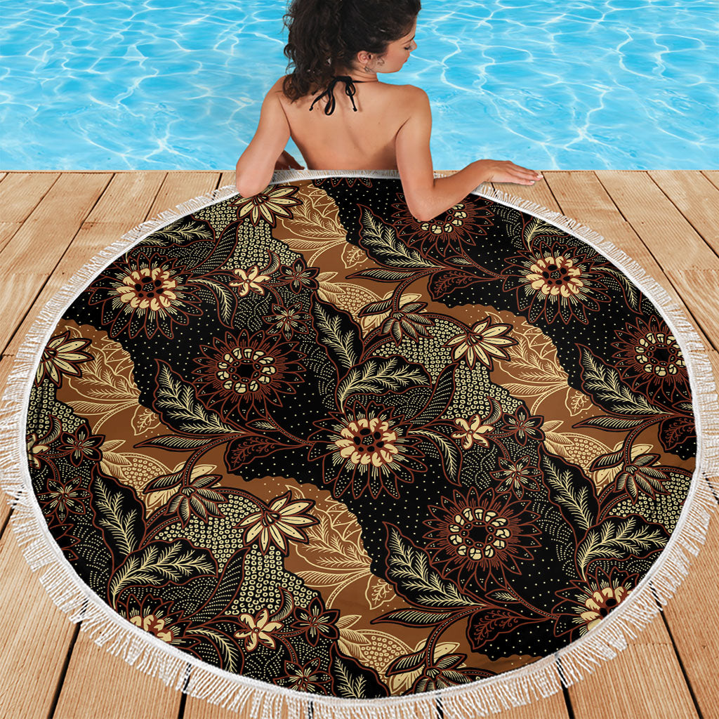 Batik Pedalaman Semen Lereng Style Beach Blanket Indonesian Traditional Pattern