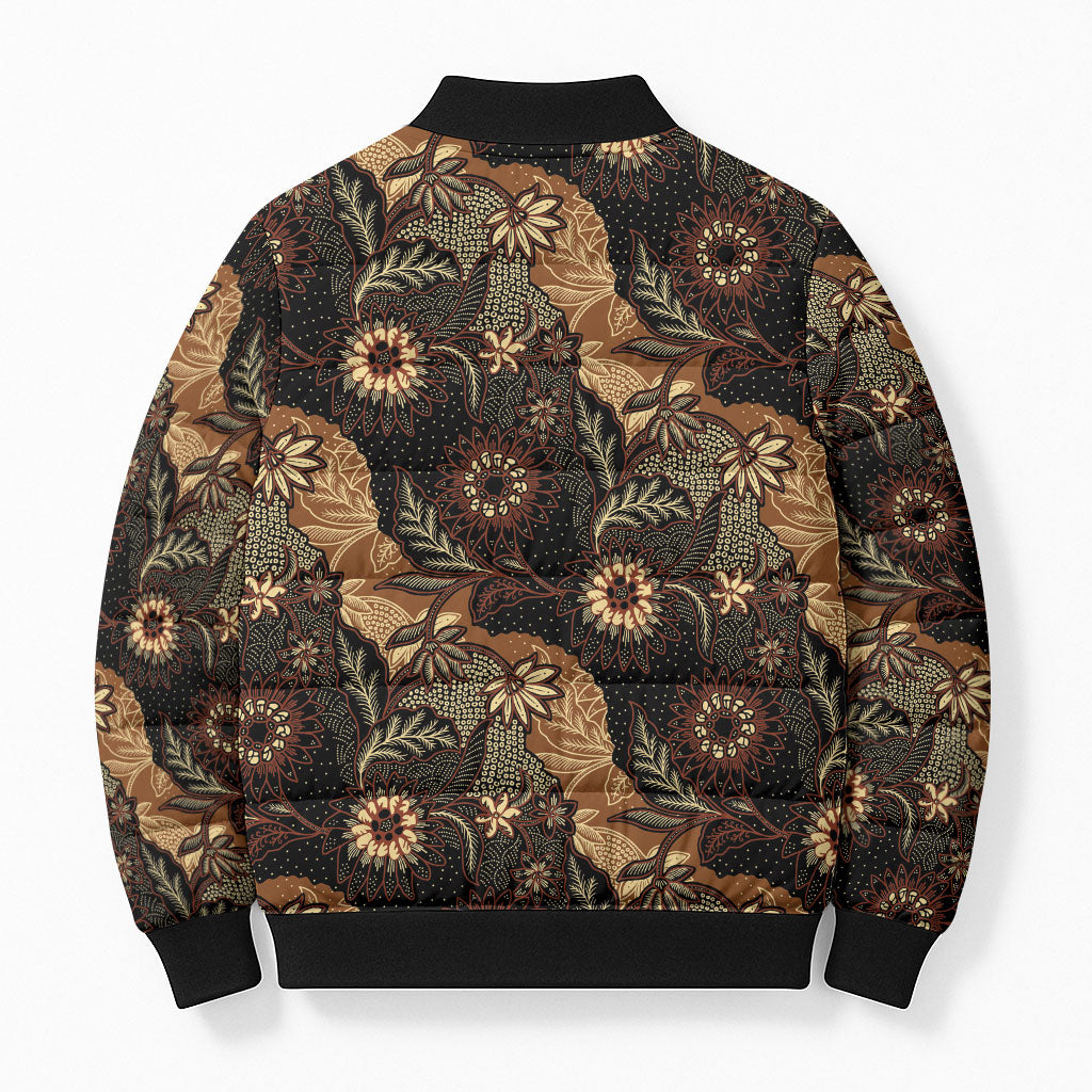 Batik Pedalaman Semen Lereng Style Bomber Puffer Jacket Indonesian Traditional Pattern