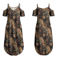 Batik Pedalaman Semen Lereng Style Couples Matching Summer Maxi Dress and Hawaiian Shirt Indonesian Traditional Pattern LT01 - Polynesian Pride