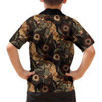 Batik Pedalaman Semen Lereng Style Family Matching Long Sleeve Bodycon Dress and Hawaiian Shirt Indonesian Traditional Pattern