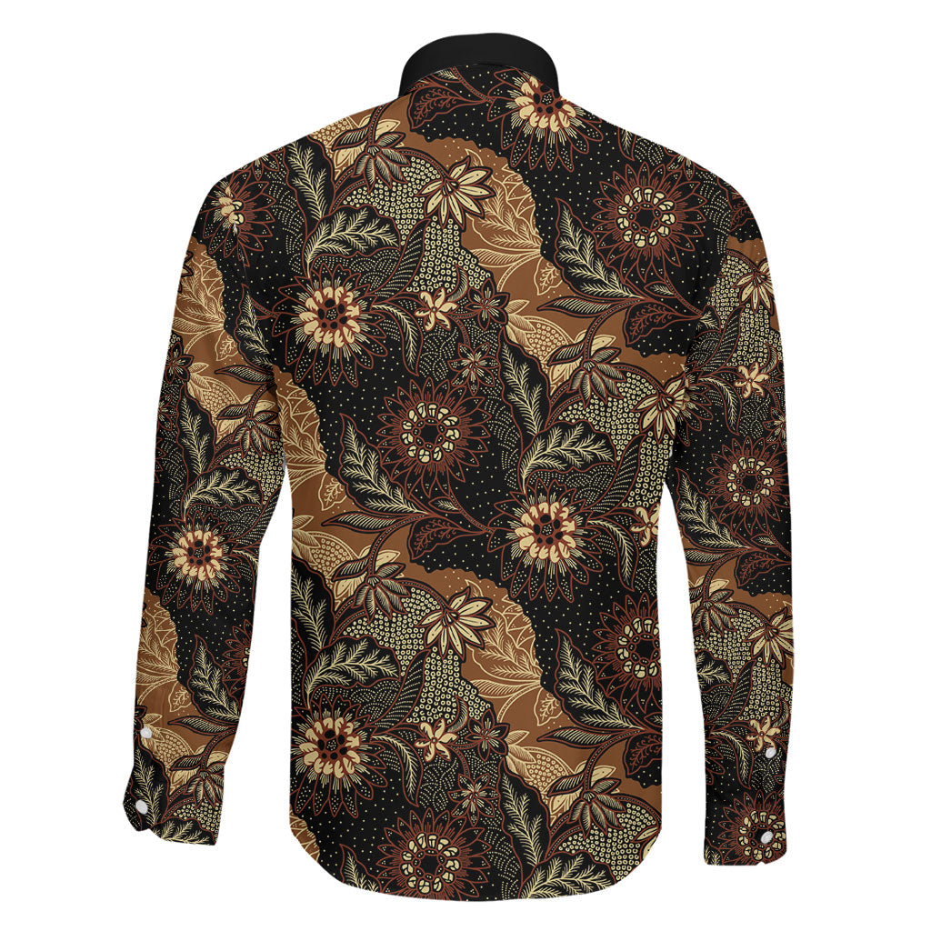 Batik Pedalaman Semen Lereng Style Family Matching Long Sleeve Bodycon Dress and Hawaiian Shirt Indonesian Traditional Pattern