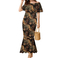 Batik Pedalaman Semen Lereng Style Family Matching Mermaid Dress and Hawaiian Shirt Indonesian Traditional Pattern