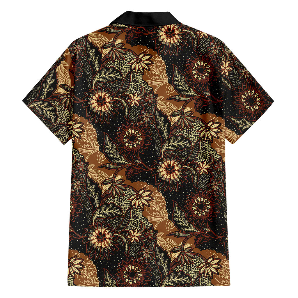 Batik Pedalaman Semen Lereng Style Family Matching Short Sleeve Bodycon Dress and Hawaiian Shirt Indonesian Traditional Pattern