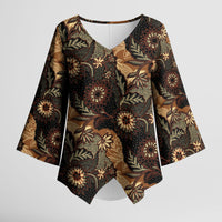 Batik Pedalaman Semen Lereng Style Kimono Sleeve Blouse Indonesian Traditional Pattern