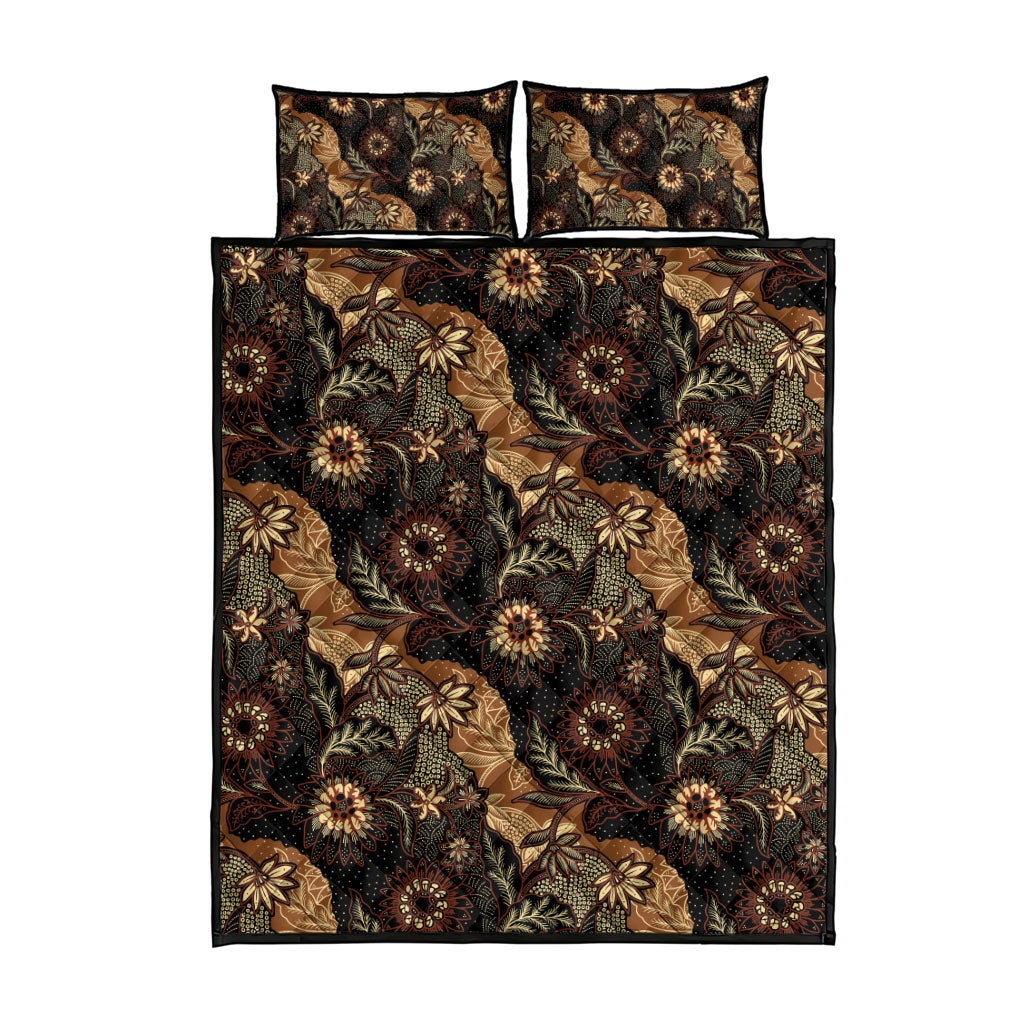 Batik Pedalaman Semen Lereng Style Quilt Bed Set Indonesian Traditional Pattern