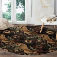 Batik Pedalaman Semen Lereng Style Round Carpet Indonesian Traditional Pattern